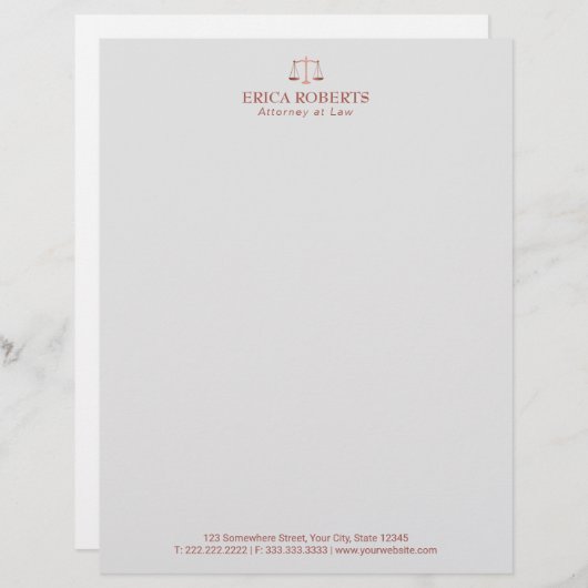 Rechtsanwalt-Rechtsanwalt an der Briefbogen (Vorne/Hinten)