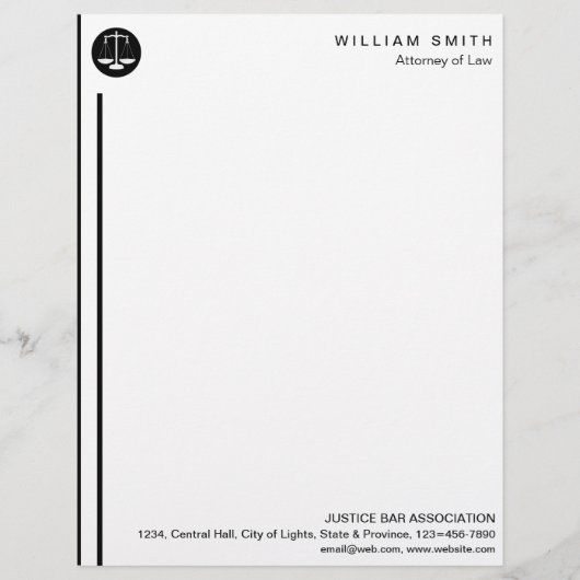 Rechtsanwalt-Rechtsanwalt an der Briefbogen (Vorderseite)