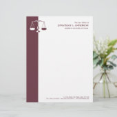 Rechtsanwalt/Rechtsanwalt - Burgunder-Briefkopf Briefkopf (Stehend Vorderseite)