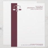 Rechtsanwalt/Rechtsanwalt - Burgunder-Briefkopf Briefkopf (Vorne/Hinten)