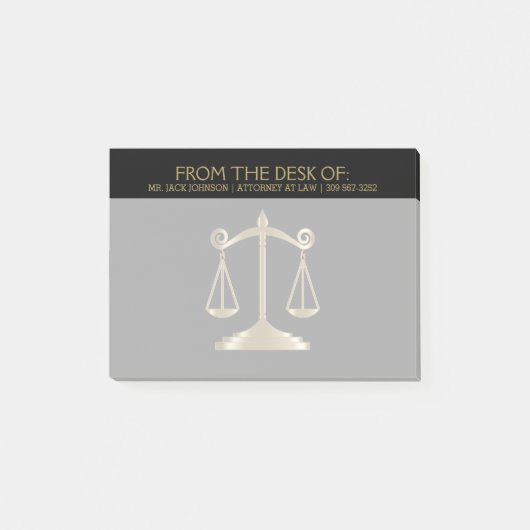 Rechtsanwalt - Rechtsanwalt - Schwarz und Gold Post-it Klebezettel (Vorderseite)