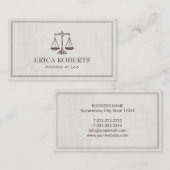 Rechtsanwalt-Rechtsanwalts-Antiken-Skala von Visitenkarte (Vorne/Hinten)