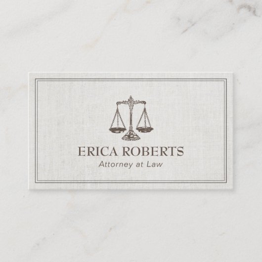 Rechtsanwalt-Rechtsanwalts-Antiken-Skala von Visitenkarte (Vorderseite)