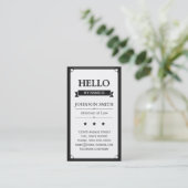 Rechtsanwalt - Retro Hallo, mein Name ist Visitenkarte (Stehend Vorderseite)