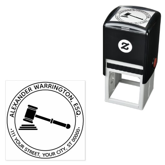 Rechtsanwalt Richter Gavel Rechtsanwalt Anschrift Permastempel (Beispiel)