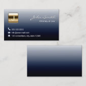 Rechtsanwalt Royal Blue Gold Monogram Briefmarke Visitenkarte (Vorne/Hinten)