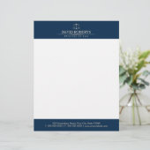 Rechtsanwalt Royal Blue Gold Scale Anwältin Briefkopf (Stehend Vorderseite)