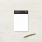 Rechtsanwalt - Schwarz und Gold Post-it Klebezettel (Auf Schreibtisch)