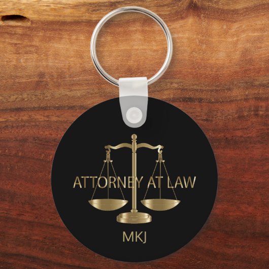 Rechtsanwalt - Schwarz und Gold Schlüsselanhänger (Rückseite)