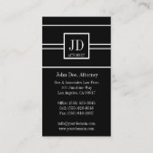 Rechtsanwalt Schwarz/Weiß Strickanhänger Visitenkarte (Rückseite)