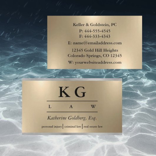 Rechtsanwalt Shiny Gold & Silver Business Card Visitenkarte