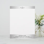 Rechtsanwalt Silver Border Law Scales Anwalt Briefbogen (Stehend Vorderseite)
