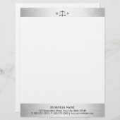 Rechtsanwalt Silver Border Law Scales Anwalt Briefbogen (Vorne/Hinten)