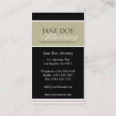 Rechtsanwalt TAN/weißes Skript/schwarze Grenzen Visitenkarte (Rückseite)