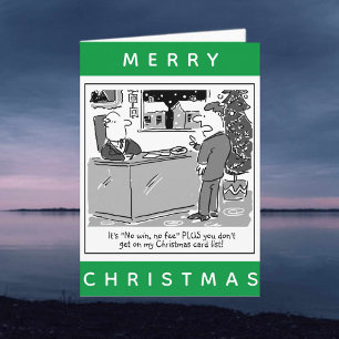 Rechtsanwalt und Cartoon Weihnachten Karte
