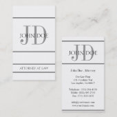 Rechtsanwalt vertikales W/W Visitenkarte (Vorne/Hinten)