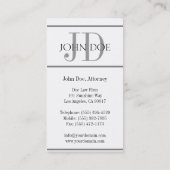 Rechtsanwalt vertikales W/W Visitenkarte (Rückseite)