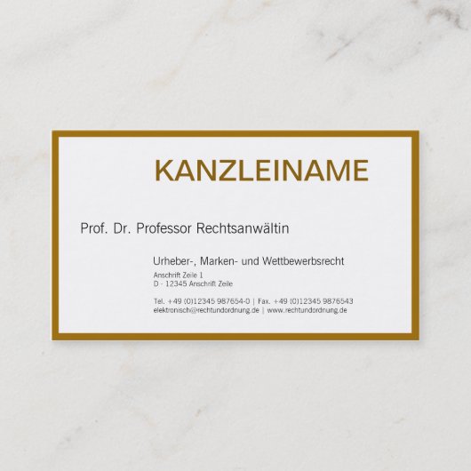 Rechtsanwalt Visitenkarte (Vorderseite)