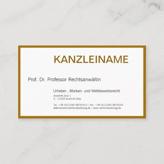 Rechtsanwalt Visitenkarte (Vorderseite)