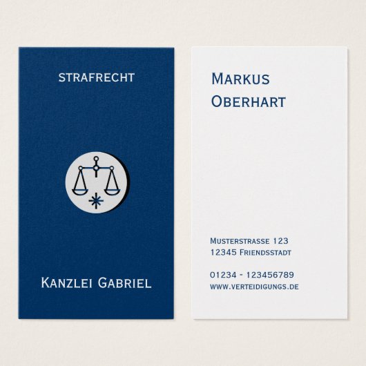 Rechtsanwalt Visitenkarten (Vorne & Hinten)