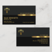 Rechtsanwalt von Grauer Schwarzer Retro Spalten Visitenkarte (Vorne/Hinten)