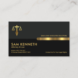 Rechtsanwalt von Grauer Schwarzer Retro Spalten Visitenkarte