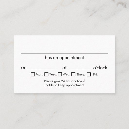 Rechtsanwalt Weiße Ernennung Visitenkarte (Rückseite)