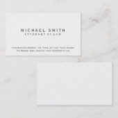 Rechtsanwalt White Simple Minimal Business Card Visitenkarte (Vorne/Hinten)