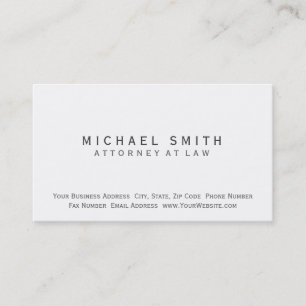 Rechtsanwalt White Simple Minimal Business Card Visitenkarte