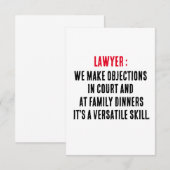 Rechtsanwalt Wir erheben Einwände vor Gericht und Dankeskarte (Vorne/Hinten)