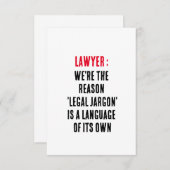Rechtsanwalt Wir sind der Grund, warum "Jurist" ei Dankeskarte (Vorne/Hinten)