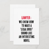 Rechtsanwalt Wir wissen, wie man einen "Rechtsbrie Dankeskarte (Vorne/Hinten)