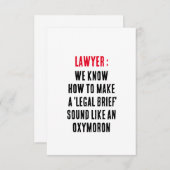 Rechtsanwalt Wir wissen, wie man einen "Rechtsbrie Dankeskarte (Vorne/Hinten)