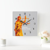 Rechtsanwalt - Zeit der Justiz Quadratische Wanduhr (Zuhause)