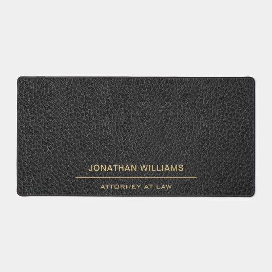Rechtsanwälte Imitate Leather Custom Gold Black Schreibtischunterlage (Vorderseite)