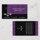 Rechtsanwälte in der Größenordnung der Justiz schw Visitenkarte (Vorne/Hinten)