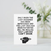 Rechtsanwälte können nicht zeichnen! postkarte (Stehend Vorderseite)