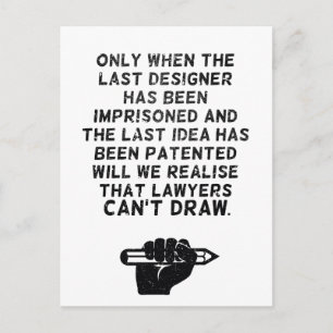 Rechtsanwälte können nicht zeichnen! postkarte