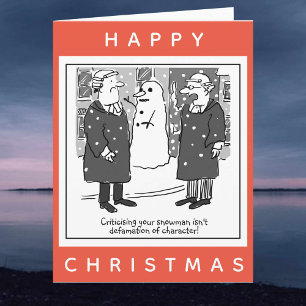 Rechtsanwälte & Schneemann Cartoon Frohe Weihnacht Karte