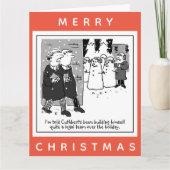 Rechtsanwälte und Schneemann - Cartoon Weihnachten Karte (Vorderseite)