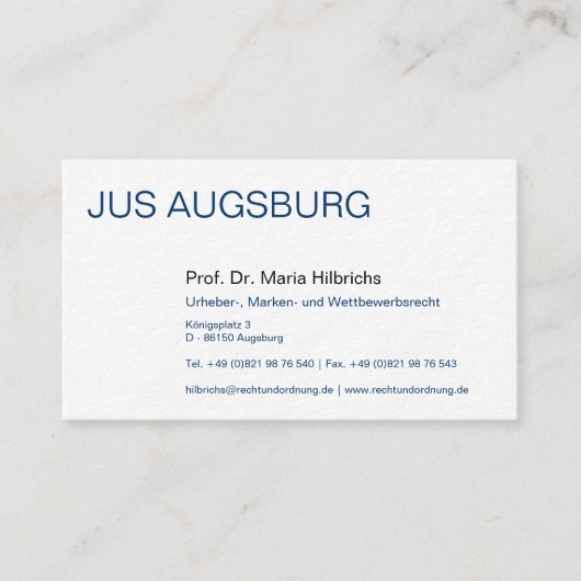 Rechtsanwälte Visitententenkarte Visitenkarte (Vorderseite)