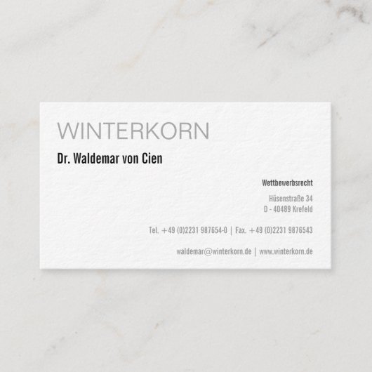 Rechtsanwälte Visitententenkarte Visitenkarte (Vorderseite)