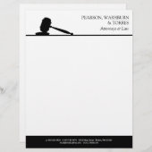 Rechtsanwälte von Black & White Gavel Briefbogen (Vorne/Hinten)