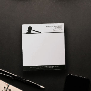 Rechtsanwälte von Black & White Gavel Notizblock