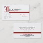 Rechtsanwaltgesetzeslegales Visitenkarte (Vorne/Hinten)