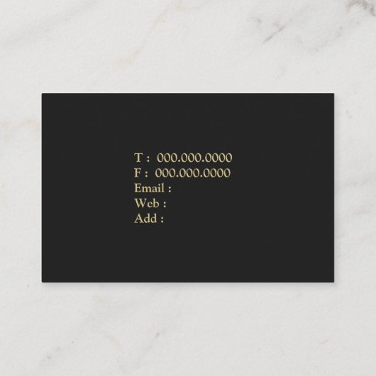 Rechtsanwältin aquarell schwarz und gold visitenkarte (Rückseite)