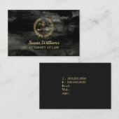 Rechtsanwältin aquarell schwarz und gold visitenkarte (Vorne/Hinten)