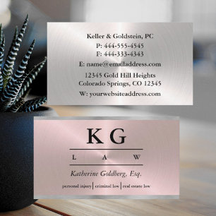 Rechtsanwältin bei Rose Gold Business Card Visitenkarte