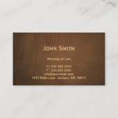 Rechtsanwältin Classy Brown Leather Visitenkarte (Rückseite)