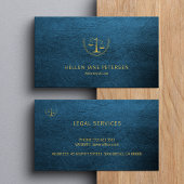 Rechtsanwältin eleganter goldblauer Lederlook Visitenkarte